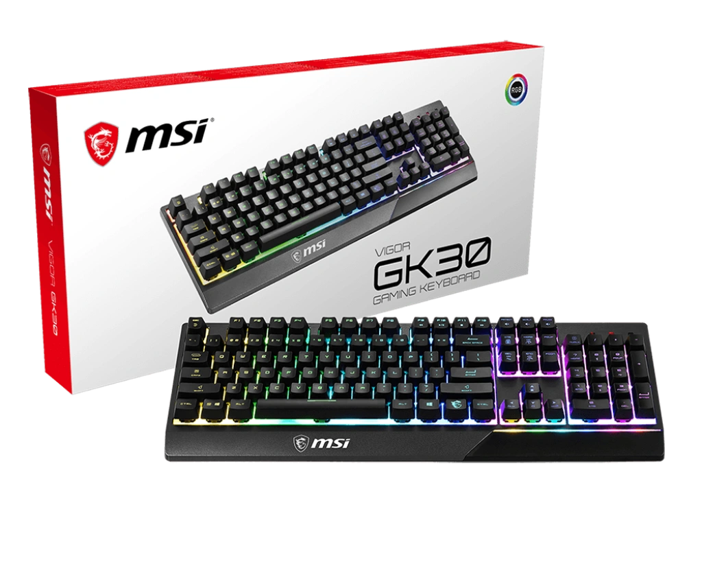 MSI VIGOR GK30 (Mechanical-Like Plunger Switch | Keys Anti-Ghosting | RGB Light | 12M+ Key Stroke Life | Wired)