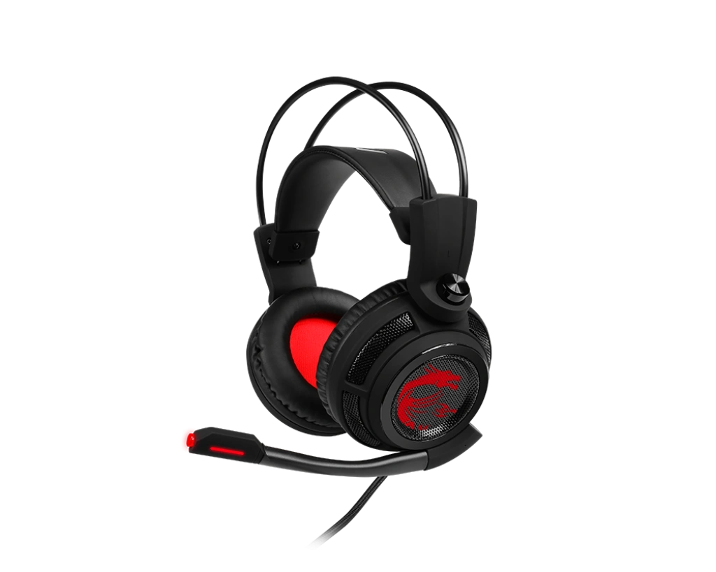 MSI DS502 (Wired | USB Jack | 40mm Driver | Adjustable Microphone | Adjustable Headband | LED Light | HD 7.1 Surround Sound)