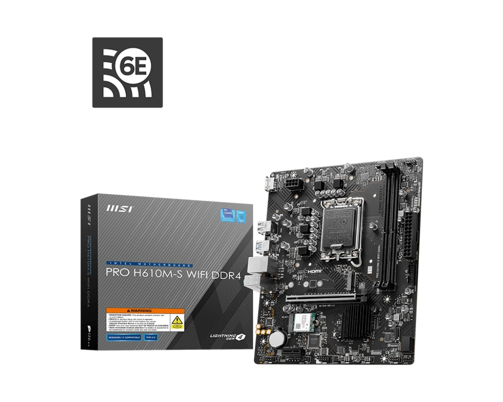 MSI PRO H610M-S Wi-Fi DDR4 (Micro-ATX | Support 14th, 13th & 12th Gen Intel Processor)