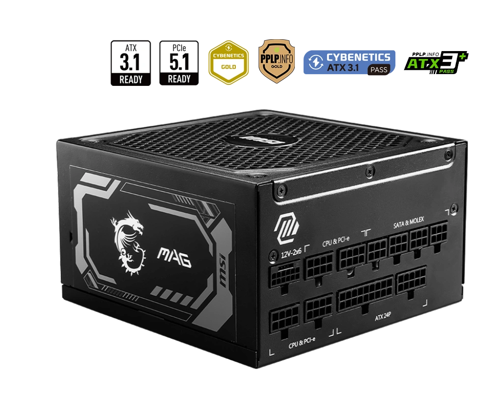 MSI MAG A1250GL PCIE5 80 Plus Gold (1250W | Full Modular | ATX 3.1 | PCIE Gen 5.1 Ready ) MSI MAG A1250GL PCIE5 80 Plus Gold (1250W | Full Modular | ATX 3.1 | PCIE Gen 5.1 Ready )