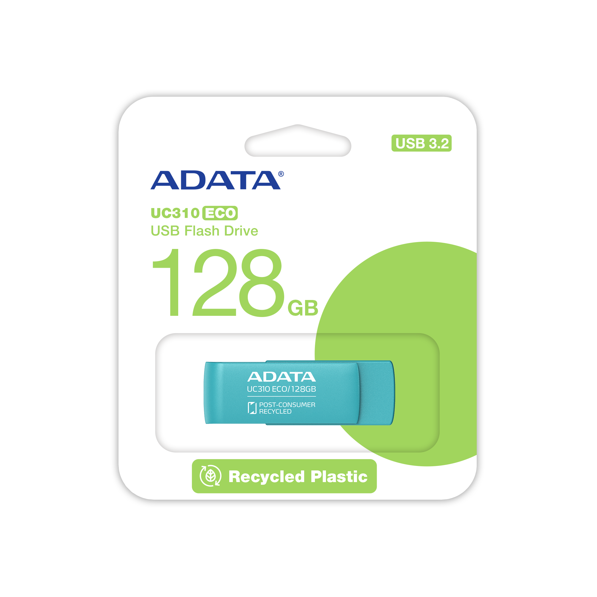 ADATA UC310 ECO Pendrive (128GB USB 3.2 | Capless Swivel Design)