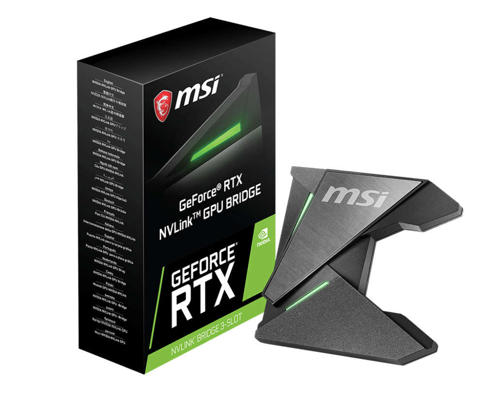 MSI NVLink GPU Bridge (4K Resolution | 144Hz | Compatible MSI RTX 2070 | RTX 2080 Series | MSI Mystic Light)
