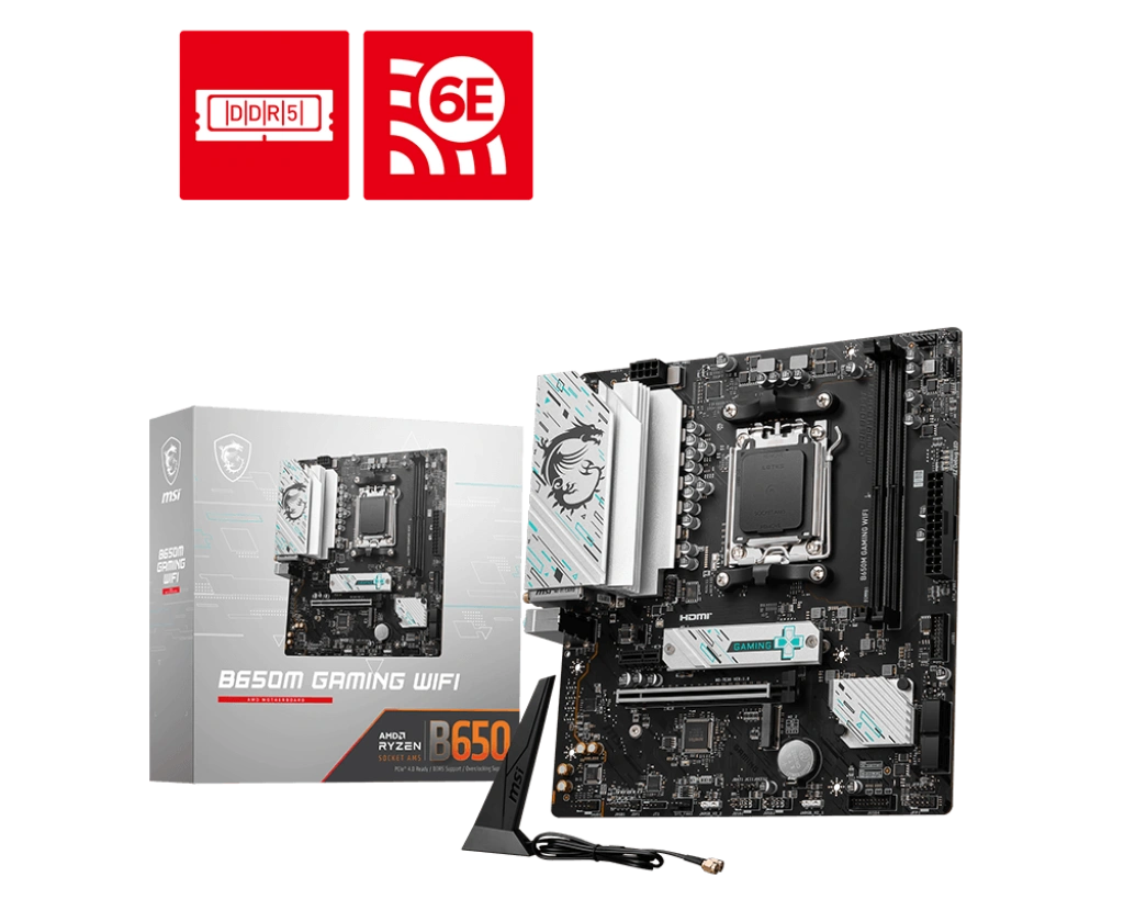 MSI B650M Gaming WIFI (m-ATX | Support Ryzen AM5 8000 & 7000 Series Processor | DDR5 | Wi-Fi 6E)