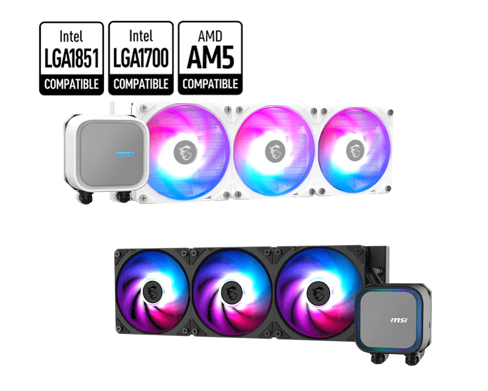 MSI Liquid Cooler MAG CORELIQUID A13 360 (ARGB FAN, 4 Copper Heatsink Pipes, 2070 RPM,, Support: Intel and AMD)