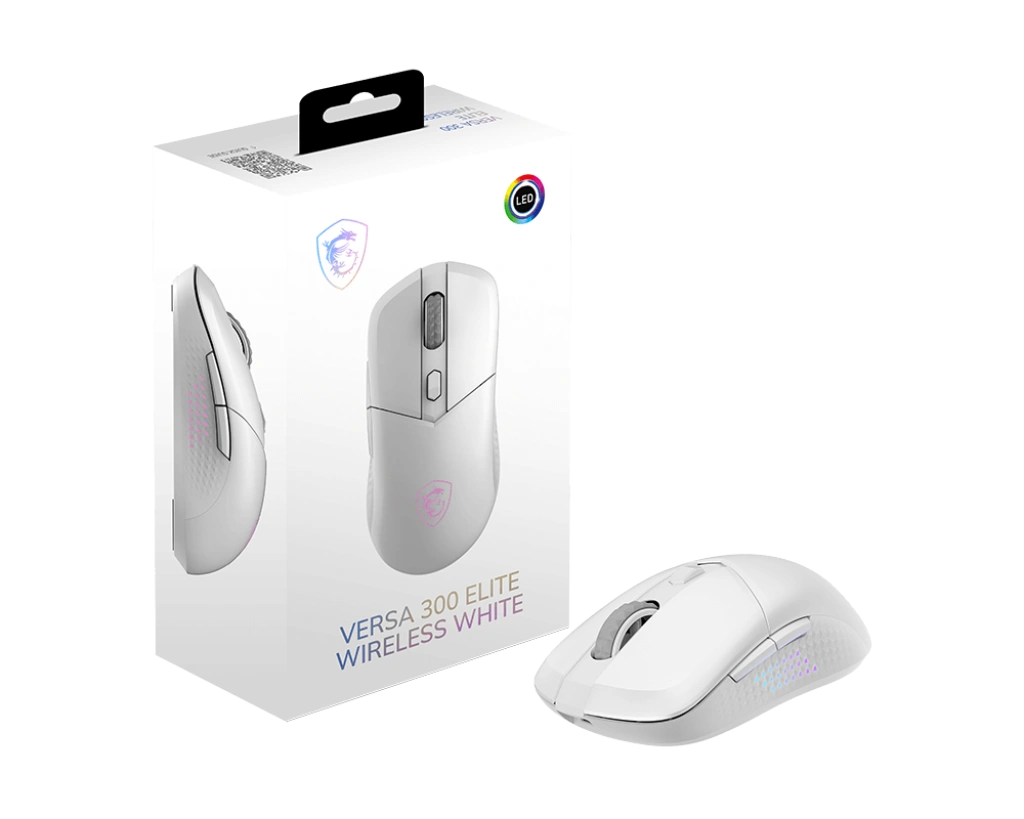 MSI VERSA 300 Elite WHITE (26000 DPI  |1000 Hz /1 ms Polling Rate | Kailh Micro Switch| RGB Light | 60M Clicks, Bluetooth, Wireless, Up to 200 hours b MSI VERSA 300 Elite WHITE (26000 DPI  |1000 Hz /1 ms Polling Rate | Kailh Micro Switch| RGB Light | 60M Clicks, Bluetooth, Wireless, Up to 200 hours b