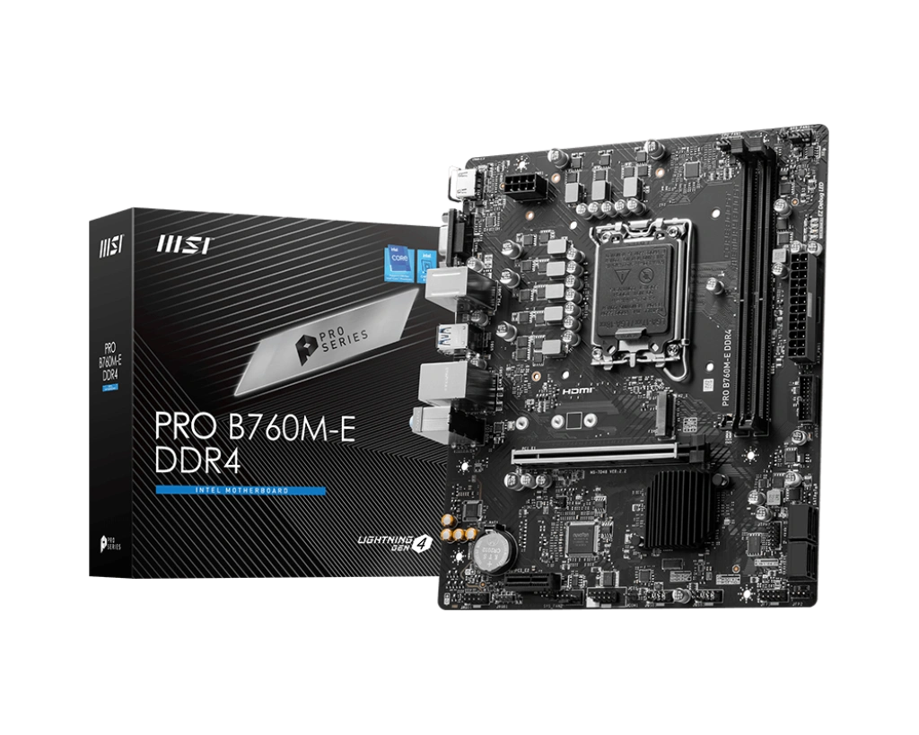 MSI PRO B760M-E DDR4 (Micro- ATX | Support 12th, 13th & 14th Gen Intel Processor)