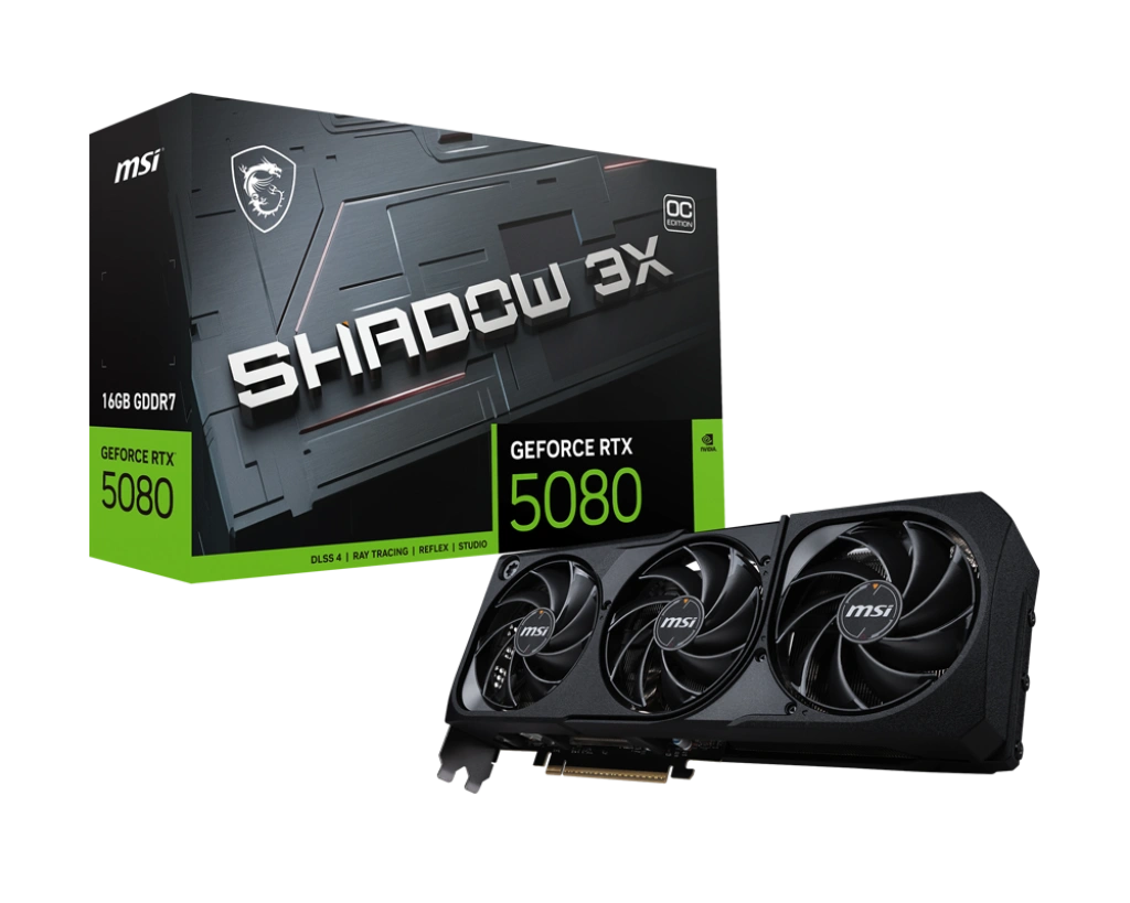 MSI GeForce RTX 5080 16G Shadow 3X OC (16GB GDDR7 | 256-bit | 2655 MHz Core Clocks | Triple FAN) MSI GeForce RTX 5080 16G Shadow 3X OC (16GB GDDR7 | 256-bit | 2655 MHz Core Clocks | Triple FAN)