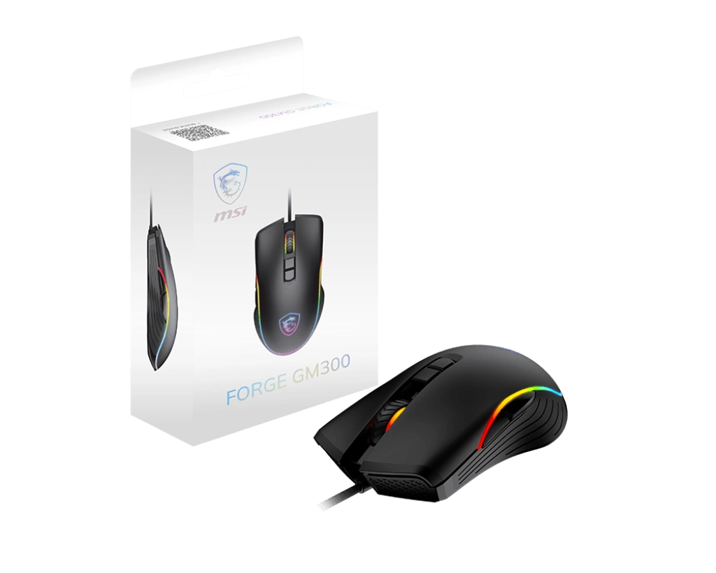 MSI FORGE GM300 (7200 DPI, 7 Buttons | RBG Light | 10M Clicks | Wired) MSI FORGE GM300 (7200 DPI, 7 Buttons | RBG Light | 10M Clicks | Wired)