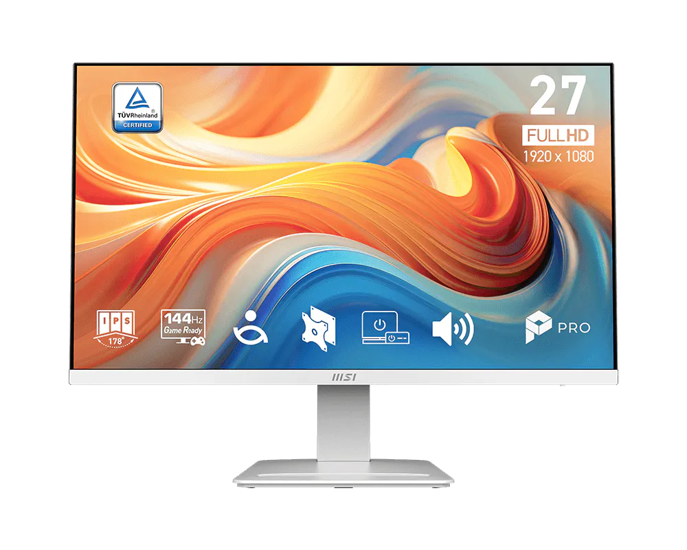 MSI PRO MP273W E14A 27” FHD IPS 144Hz Monitor | 1ms | HDR | Adaptive-Sync | Eye Care | HDMI 2.0, DP 1.2a | Speakers | VESA Mount