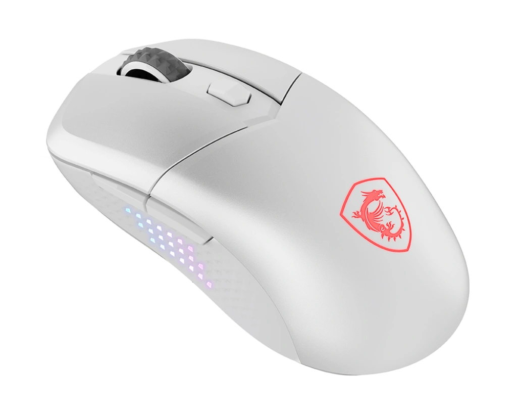 MSI VERSA 300 Elite WHITE (26000 DPI  |1000 Hz /1 ms Polling Rate | Kailh Micro Switch| RGB Light | 60M Clicks, Bluetooth, Wireless, Up to 200 hours b