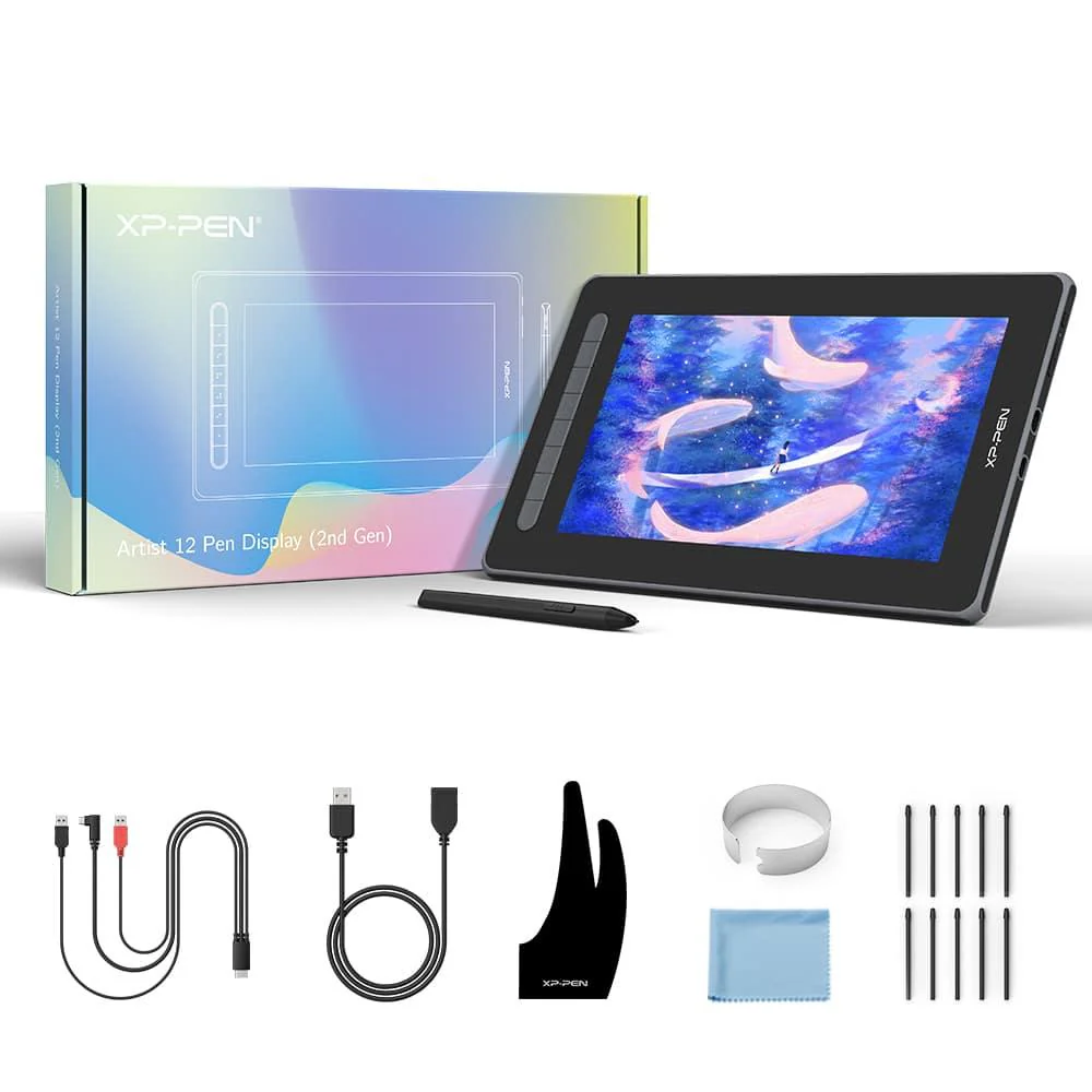 XP-PEN Artist 12 2nd Gen (11.9 Inch Screen | Full HD IPS | 8192 Level Pressure | 8  Keys | 90% NTSC, 127% SRGB, 94% Adobe RGB Color Gamut) 