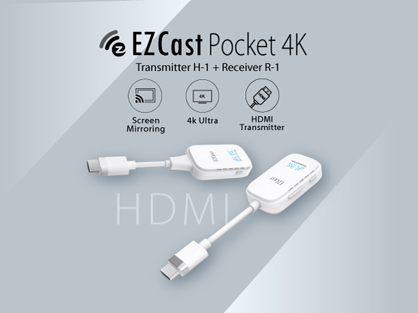 EZCast Pocket HDMI Wireless Display 4k (Projector, TV, PC)