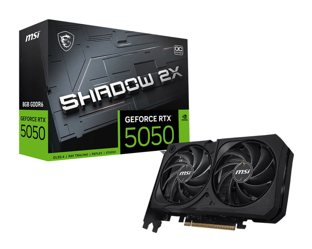 MSI GeForce RTX 5050 8G Shadow 2X OC (8GB GDDR6 | 128-bit | 2617 MHz Core Clocks | Dual FAN)