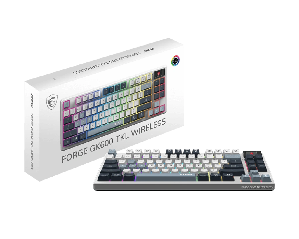 MSI Forge GK600 TKL SKY  (Mechanical Linear, Anti-Ghosting Keys,RGB, 50M+ Key Stroke Life, 1 MSI Forge GK600 TKL SKY  (Mechanical Linear, Anti-Ghosting Keys,RGB, 50M+ Key Stroke Life, 1