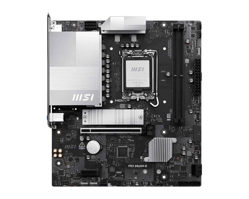 MSI PRO B860M-B (m-ATX | Support 15th Gen Intel Core Ultra Processor | DDR5 | 1x Gen5 SSD | 5g LAN)