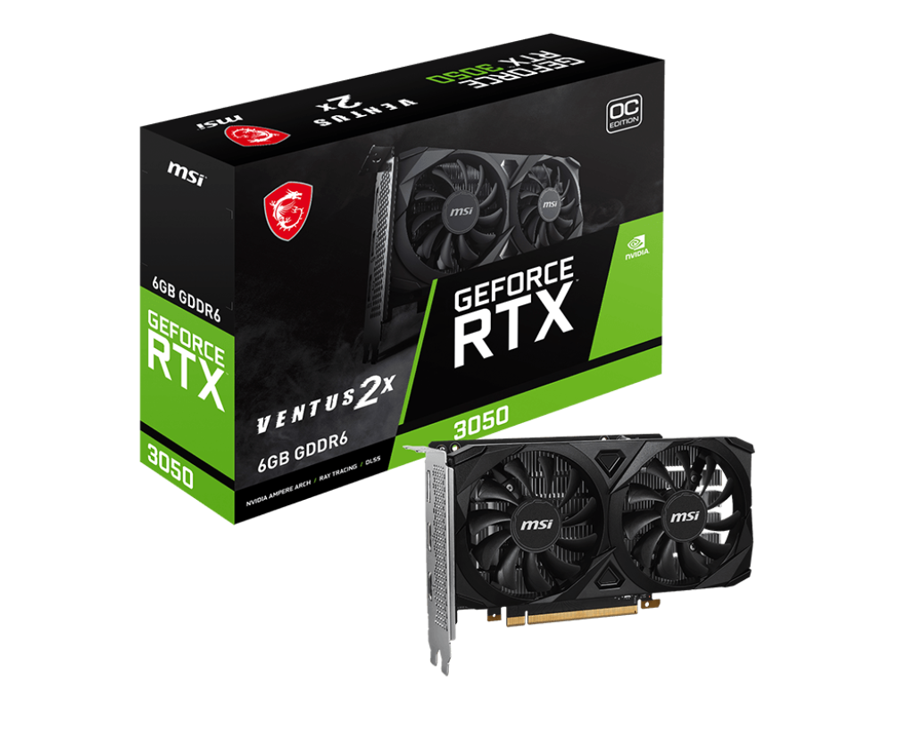 MSI Ventus GeForce RTX 3050 6GB GDDR6 PCI Express 4.0 x8 ATX Video Card RTX 3050 VENTUS 2X 6G OC