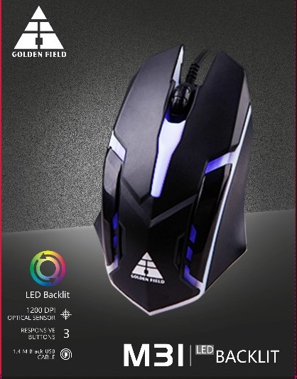 GOLDEN FIELD M31 (1600 DPI | 4 LED Color | 4 Bottons | Wired)