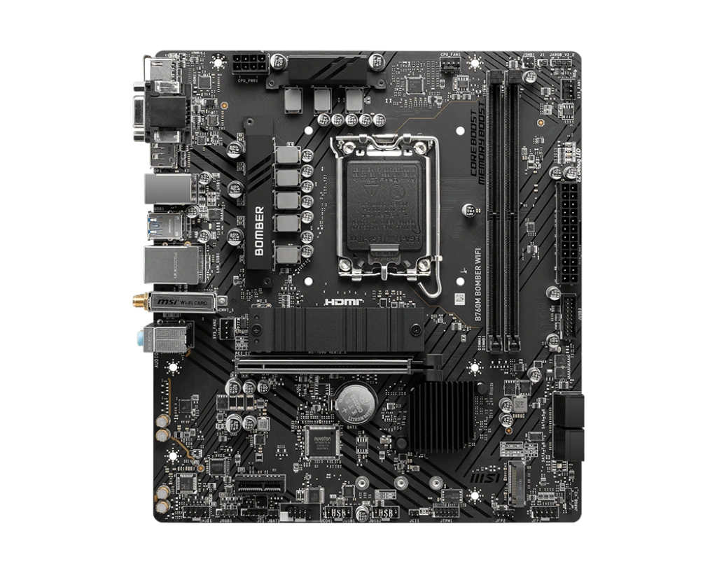 MSI B760M Bomber WIFI (m-ATX | 14th, 13th & 12th Gen Intel Processor | DDR5 | Wi-Fi 6E)