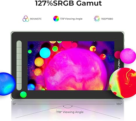 XP-PEN Artist 12 2nd Gen (11.9 Inch Screen | Full HD IPS | 8192 Level Pressure | 5080 Resolution | 8  Keys | 90% NTSC, 127% SRGB, 94% Adobe RGB Color 
